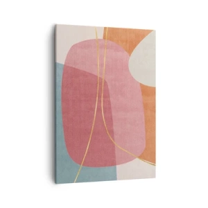 Obraz na plátně - Pastelová kompozice se zlatou nití - 50x70 cm