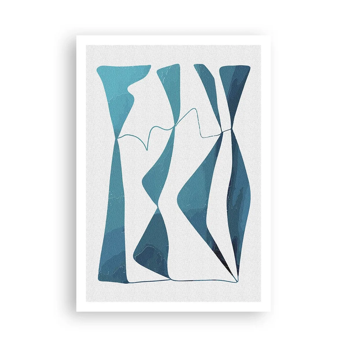 Plakát - Abstrakce: tyrkysový vztah - 70x100 cm