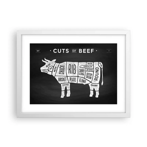 Plakát v bílém rámu - Slabikář řezníka - 40x30 cm