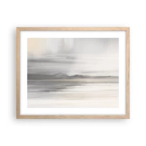 Plakát v rámu světlý dub - Zamyšlená dálka - 50x40 cm