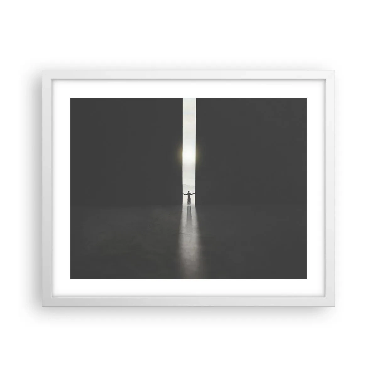 Plakát v bílém rámu - Krok ke světlé budoucnosti - 50x40 cm