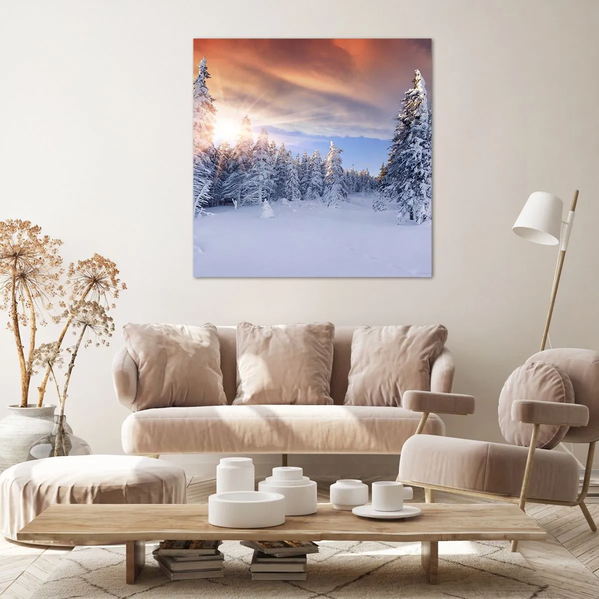 Obraz na plátně - Sněžné představení přírody - 60x60 cm