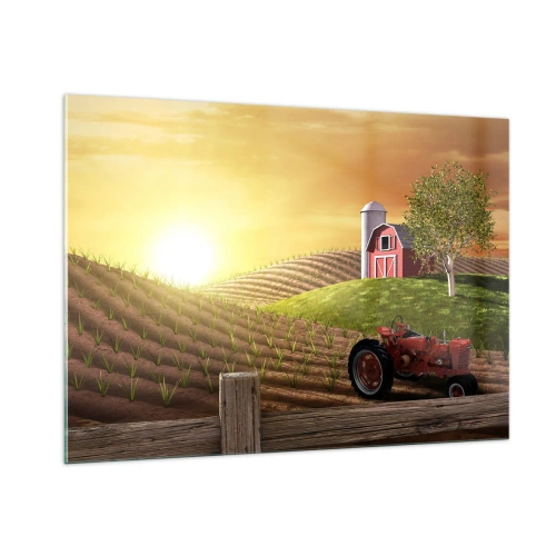 Obraz na skle - Farma jako z pohádky - 100x70 cm