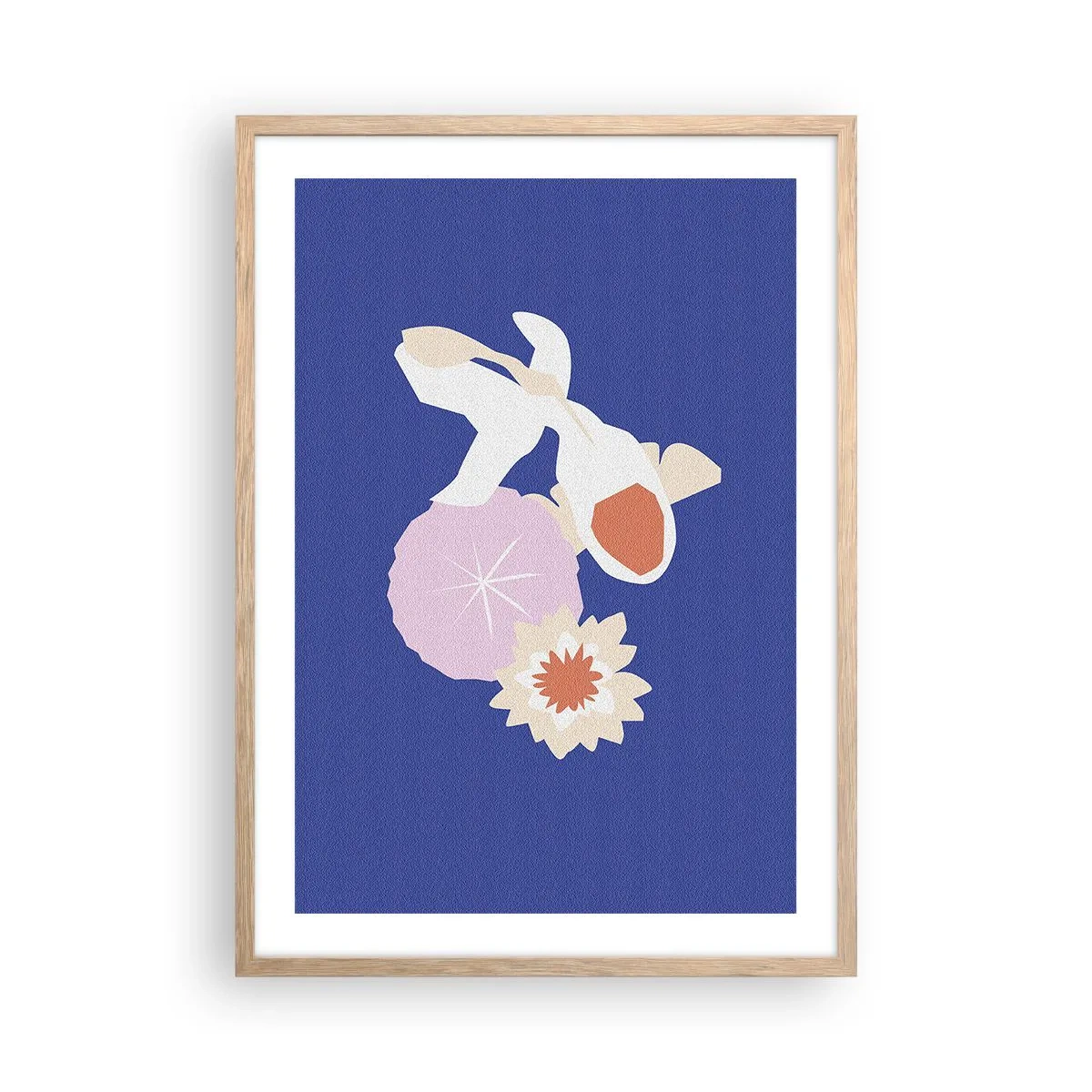 Plakát v rámu světlý dub - Kompozice květů a poupat - 50x70 cm