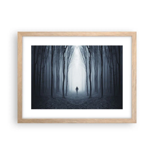Plakát v rámu světlý dub - A všechno jednoduché a jasné - 40x30 cm