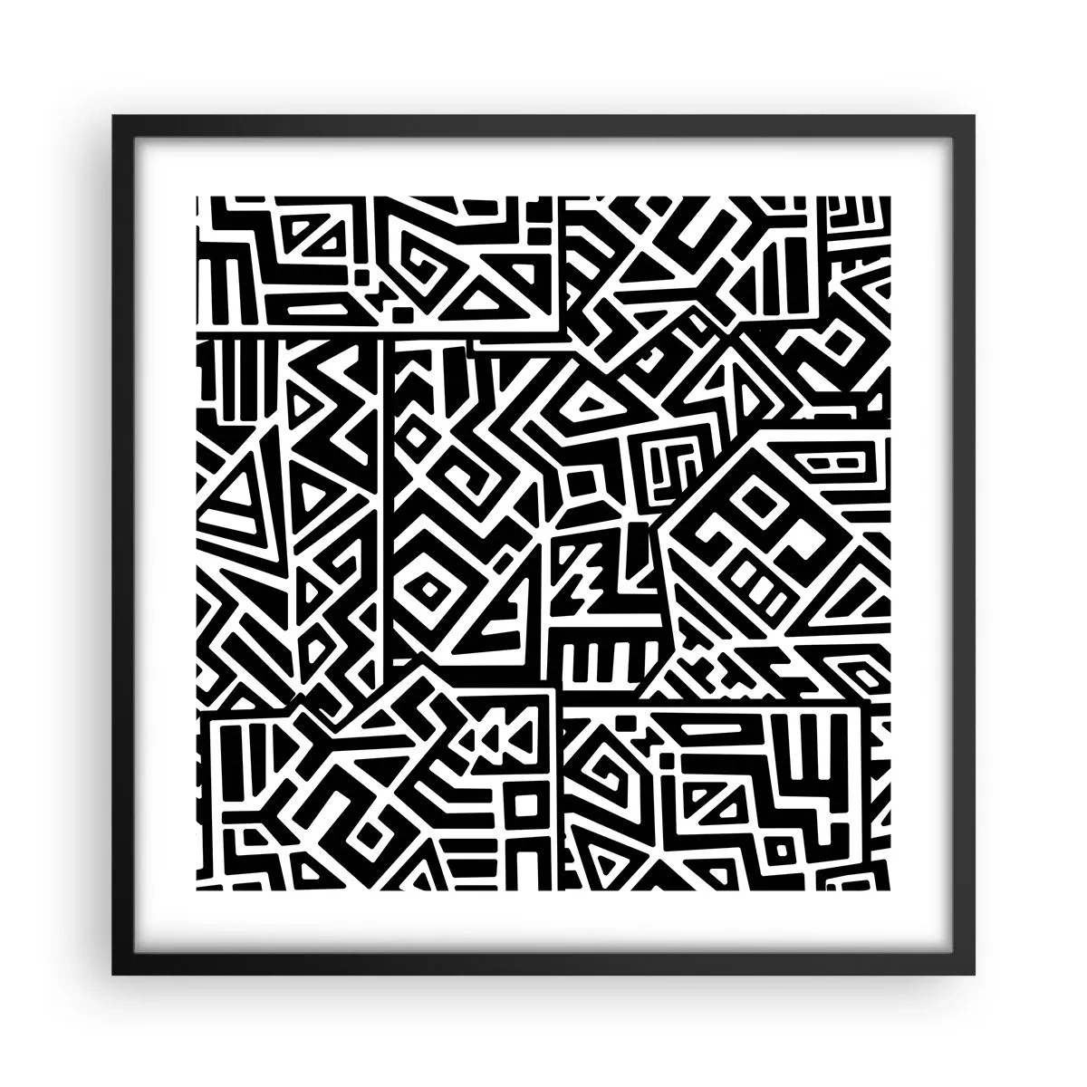 Plakát v černém rámu - Předkolumbovská kompozice - 50x50 cm