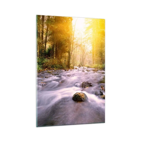 Obraz na skle - Malachit ve stříbrně-zlaté podobě - 80x120 cm