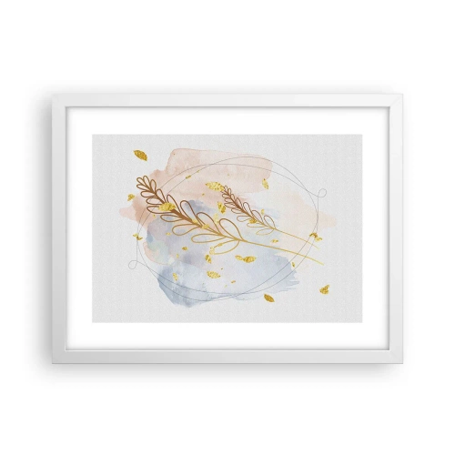 Plakát v bílém rámu - Zlatý závan - 40x30 cm