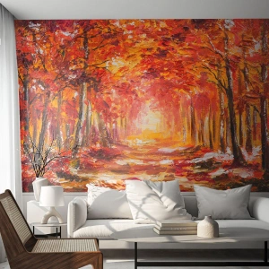Fototapeta Premium Canvas - Měděný les - Podzim, Park, Krajina - 350x256 cm