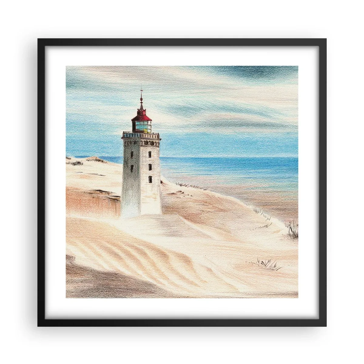 Plakát v černém rámu - Vždy hledí na moře - 50x50 cm