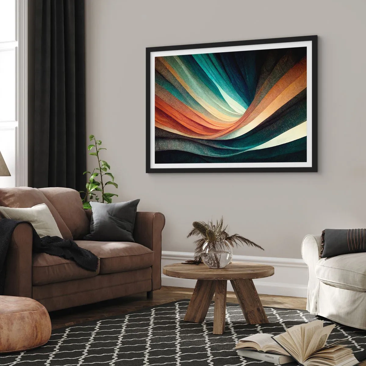 Plakát v černém rámu - Utkané z barev - 100x70 cm