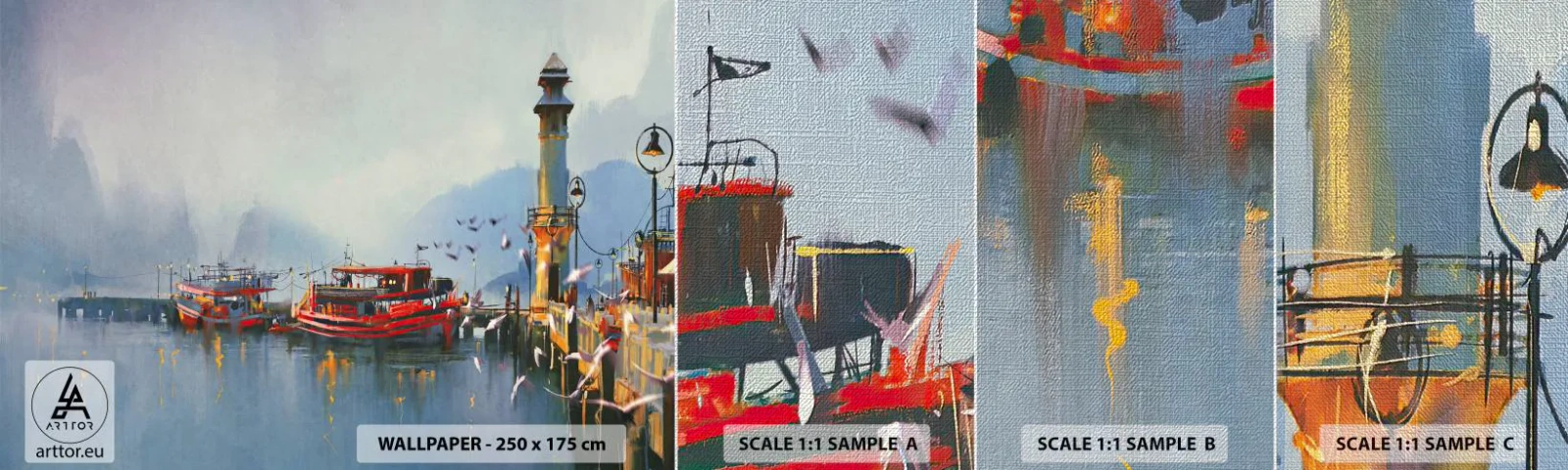 Vzor Fototapety Premium Canvas - Na konci světa - Krajina, Přístav, Maják - 100x30 cm