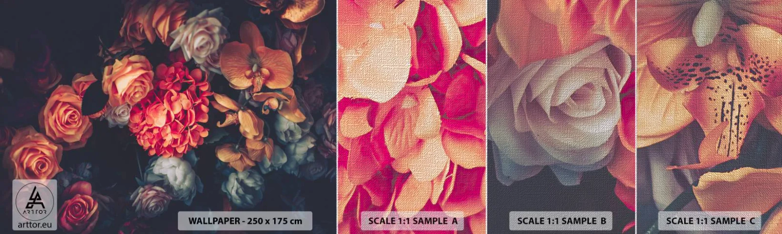 Vzor Fototapety Premium Canvas - Jako u holandských mistrů - Kytice květin, Květiny, Růže - 100x30 cm