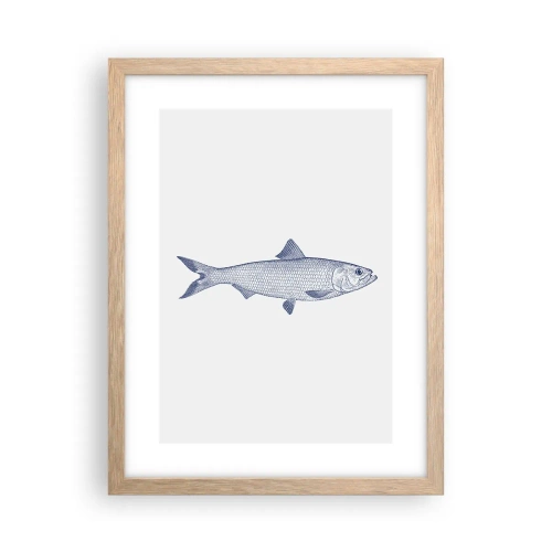 Plakát v rámu světlý dub - Pozdravy ze severních moří - 30x40 cm