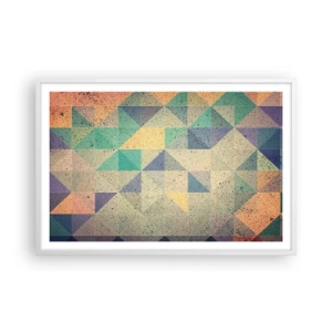 Plakát v bílém rámu - Republika trojúhelníků - 91x61 cm