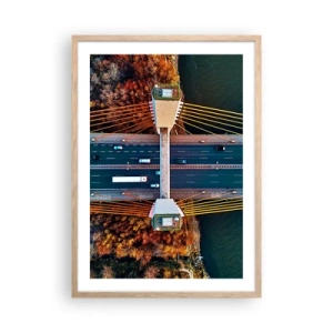 Plakát v rámu světlý dub - Za vodami, za lesy - 50x70 cm