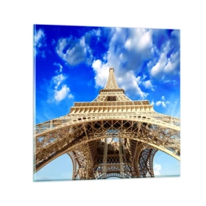 Obraz na skle - Dosáhnout na oblohu a mraky - 40x40 cm