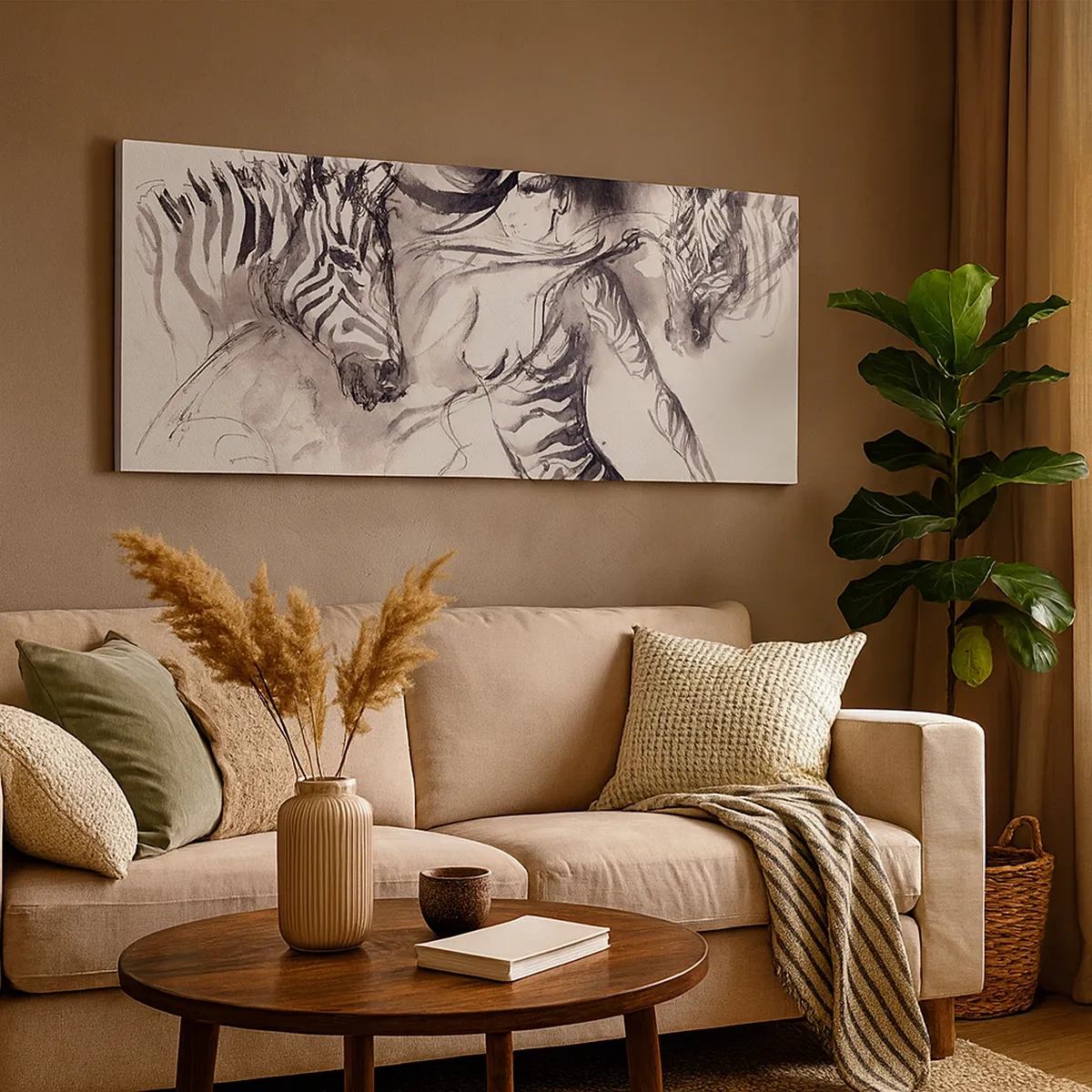 Obraz na plátně - Tančící se zebrami - 30x30 cm