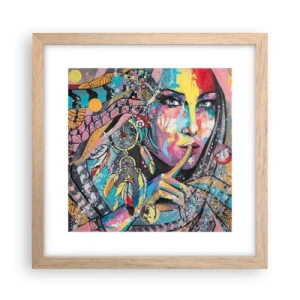 Plakát v rámu světlý dub - Mlč, než pochopíš - 30x30 cm