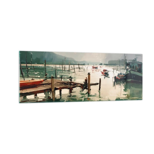 Obraz na skle - Zalité roztaveným měsícem - 140x50 cm