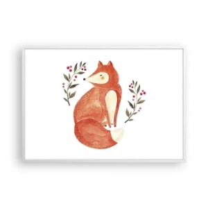 Plakát v bílém rámu - Malý zrzek - 100x70 cm