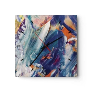 Nástěnné hodiny - Chaos barev - 30x30 cm