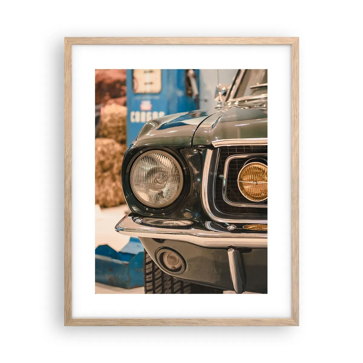 Plakát v rámu světlý dub - Setkání s legendou - 40x50 cm