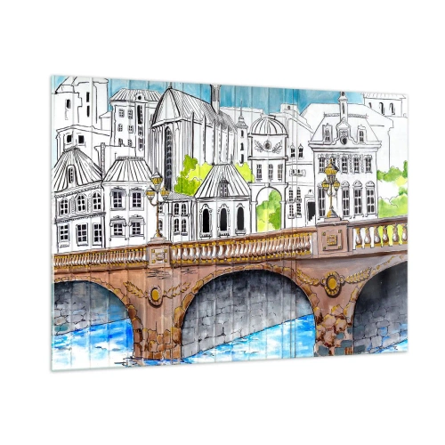 Obraz na skle - Město jako malované - 100x70 cm