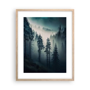 Plakát v rámu světlý dub - Horské ráno - 40x50 cm