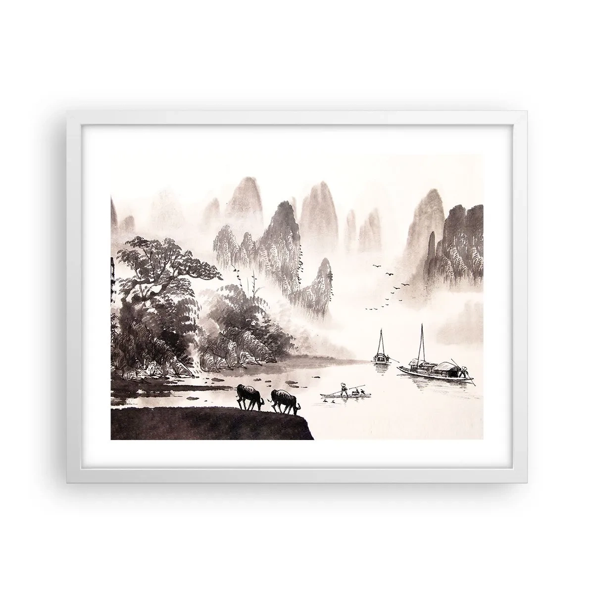 Plakát v bílém rámu - Exotická všednost Východu - 50x40 cm