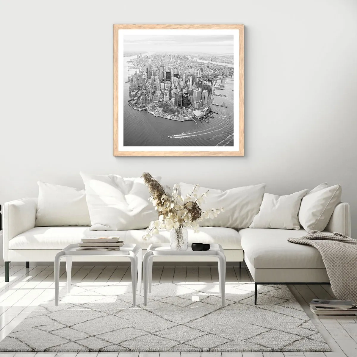 Plakát v rámu světlý dub - Jak nemilovat? - 50x50 cm