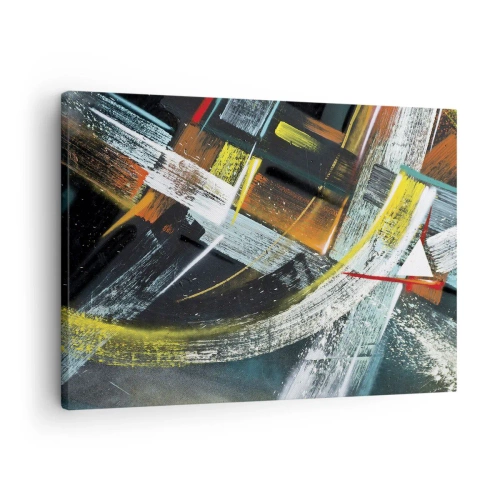 Obraz na plátně - Barevné abstraktní tahy štětcem - 70x50cm - Energie pohybu - Moderní nástěnná dekorace do obývacího pokoje a ložnice ARTTOR