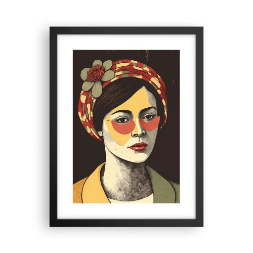 Plakát v černém rámu - Korálová dáma - 30x40 cm