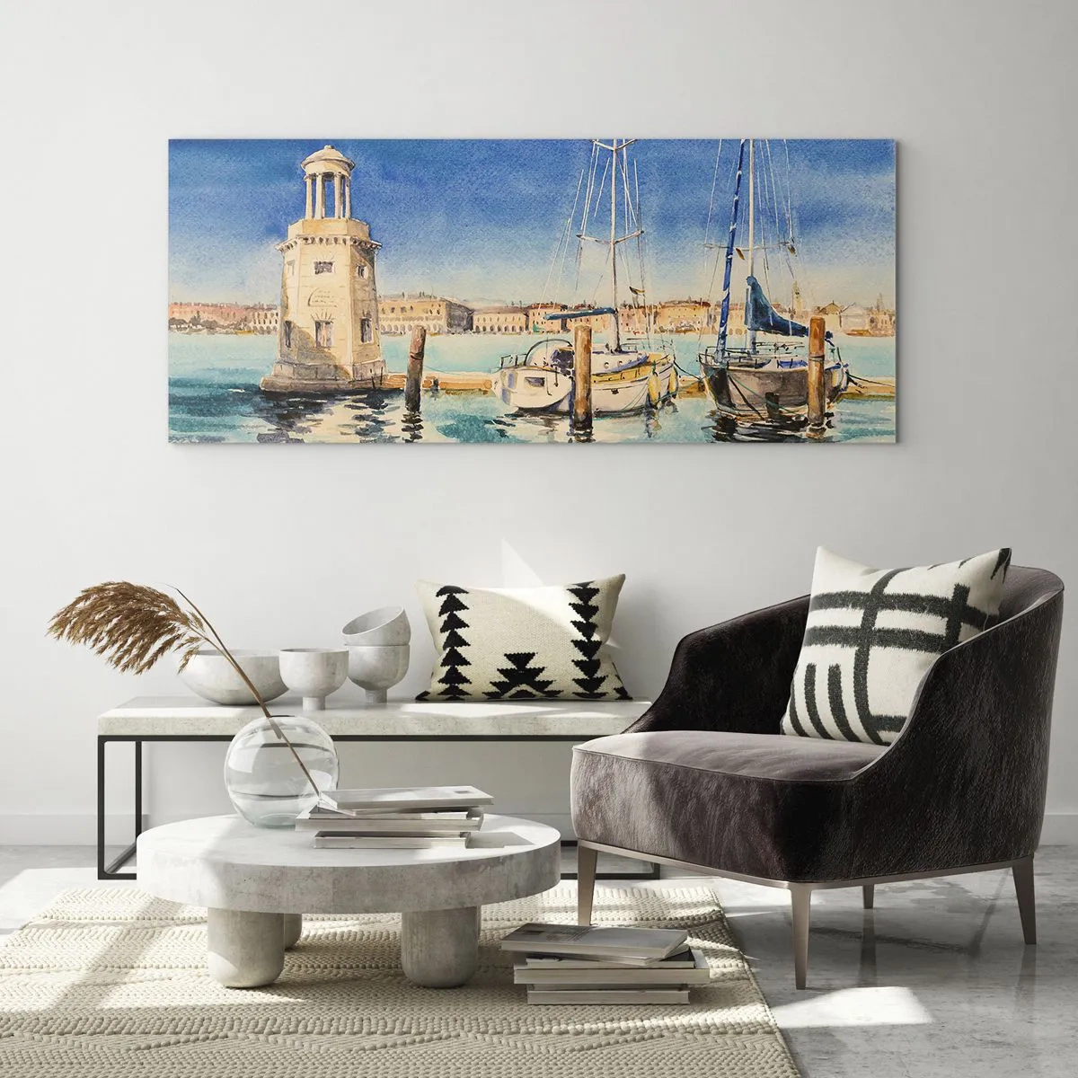 Obraz na skle - Slunečná laguna - 100x40 cm