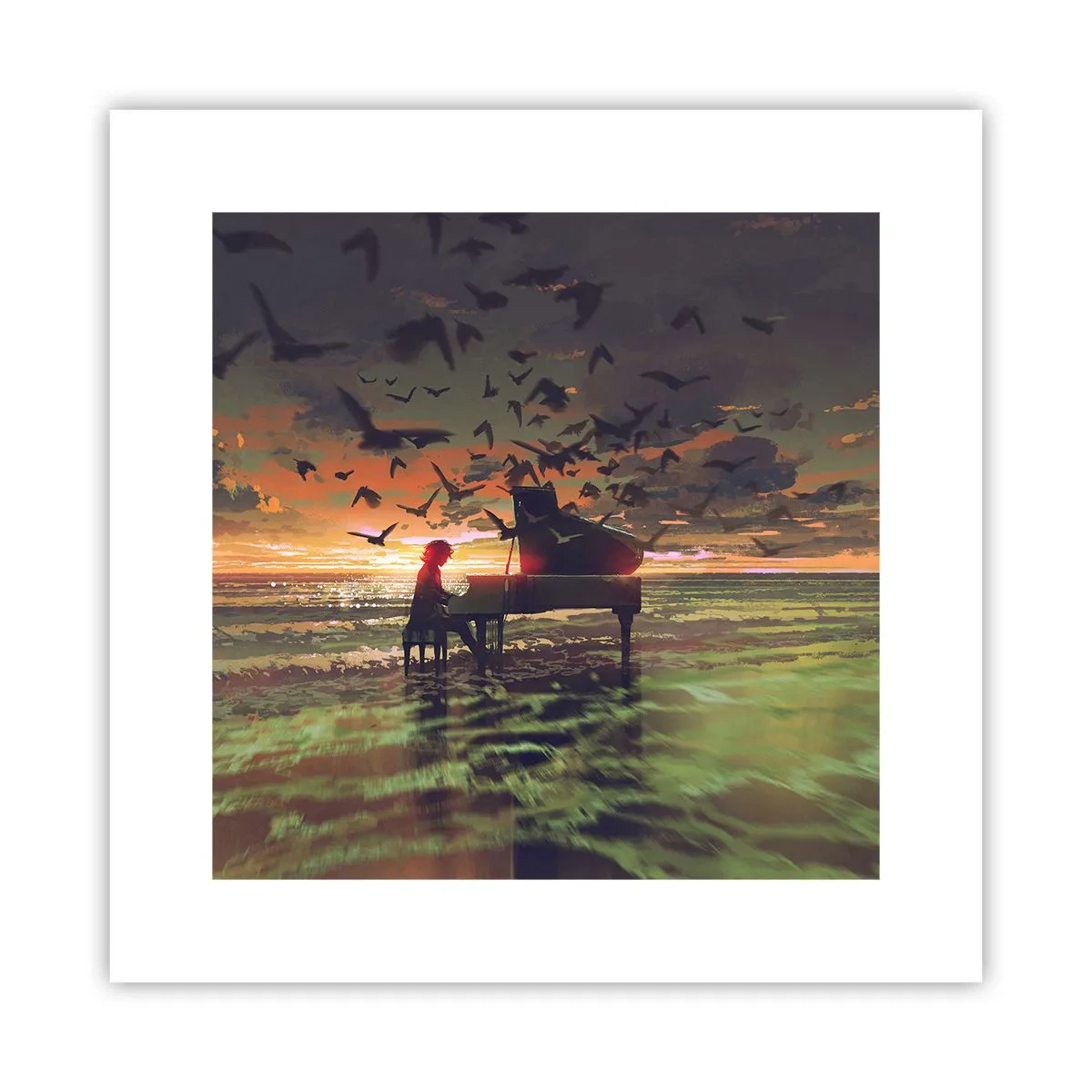 Plakát - Koncert na piano a vlny - 30x30 cm