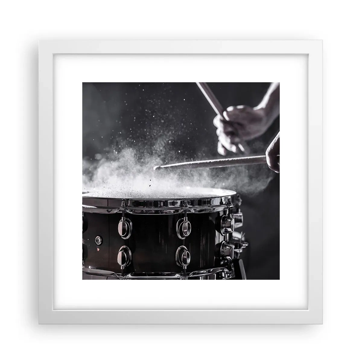 Plakát v bílém rámu - Puls hudby - 30x30 cm