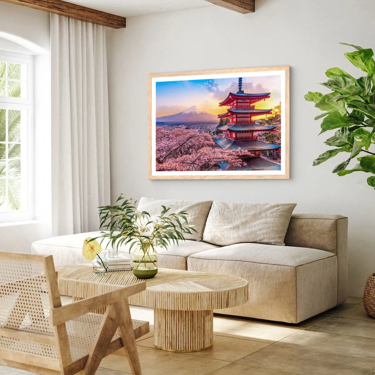 Plakát v rámu světlý dub - Podstata japonského ducha - 40x30 cm