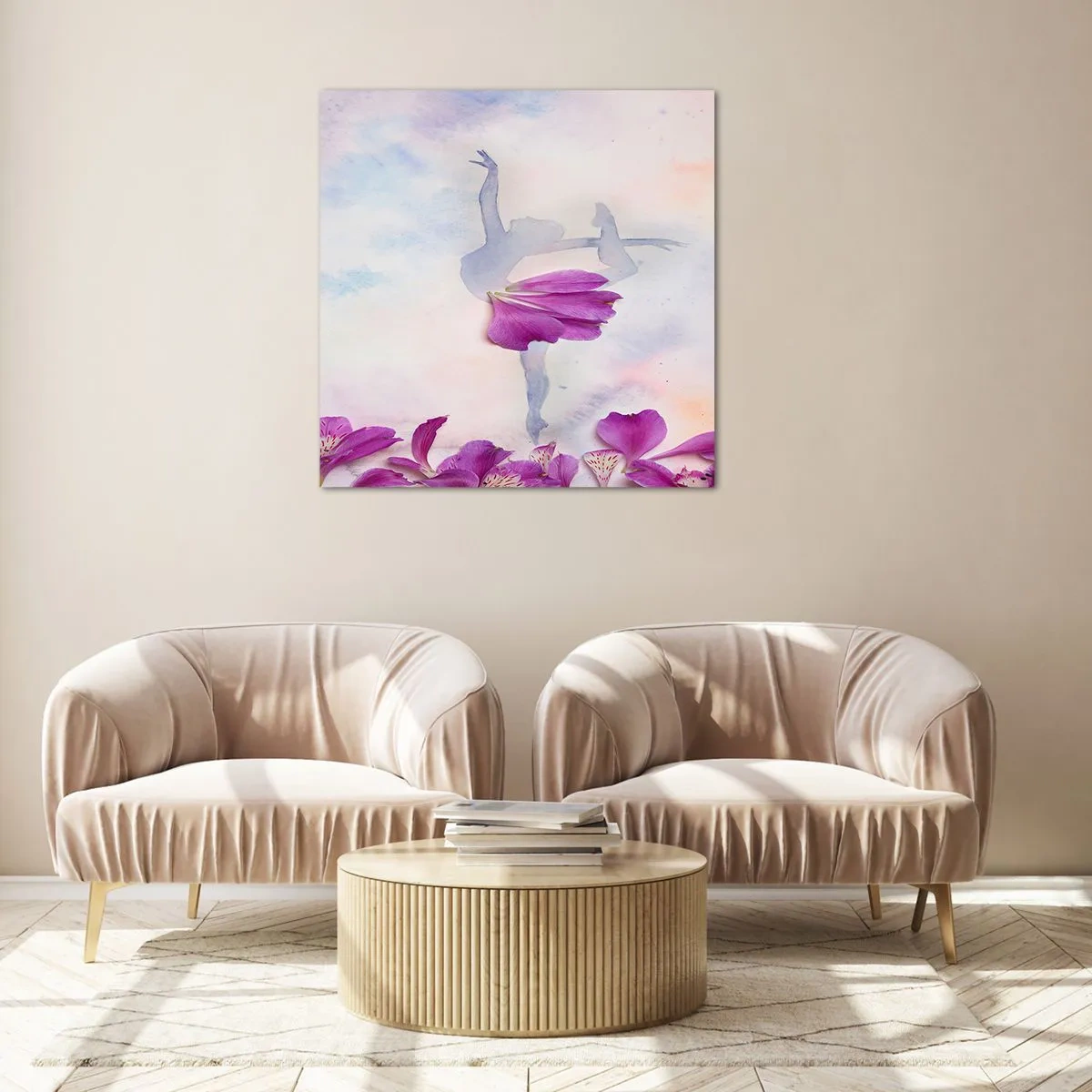 Obraz na skle - Jemná jako květina - 40x40 cm