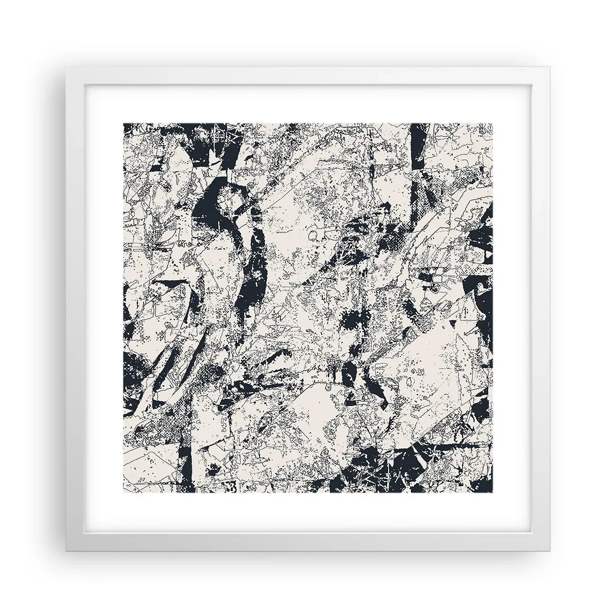 Plakát v bílém rámu - Prolínání protikladů - 40x40 cm