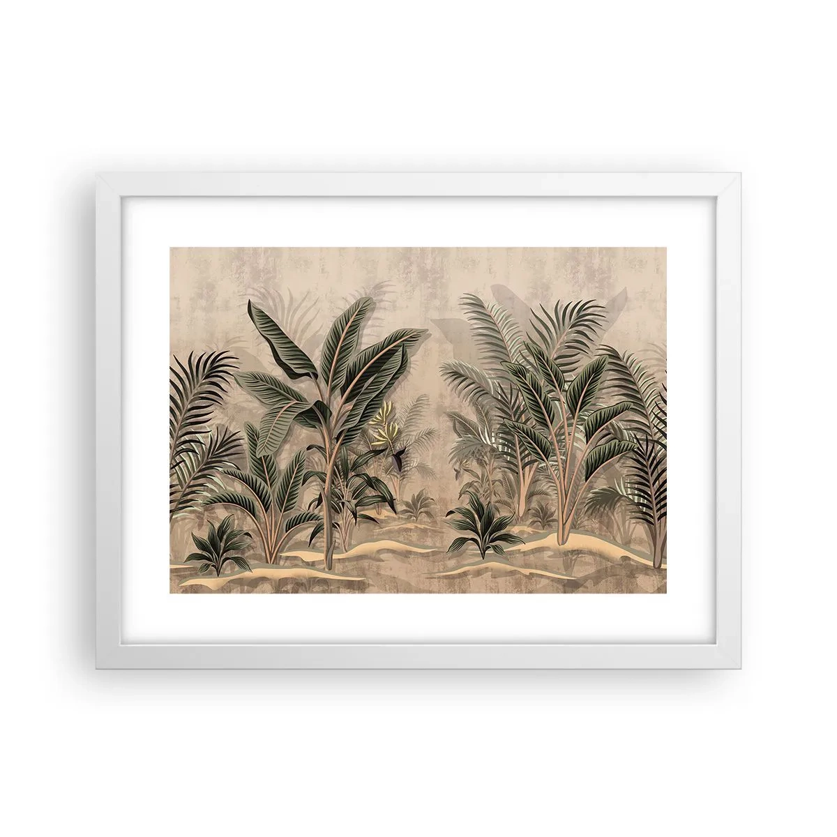 Plakát v bílém rámu - Rytina v koloniálním stylu - 40x30 cm