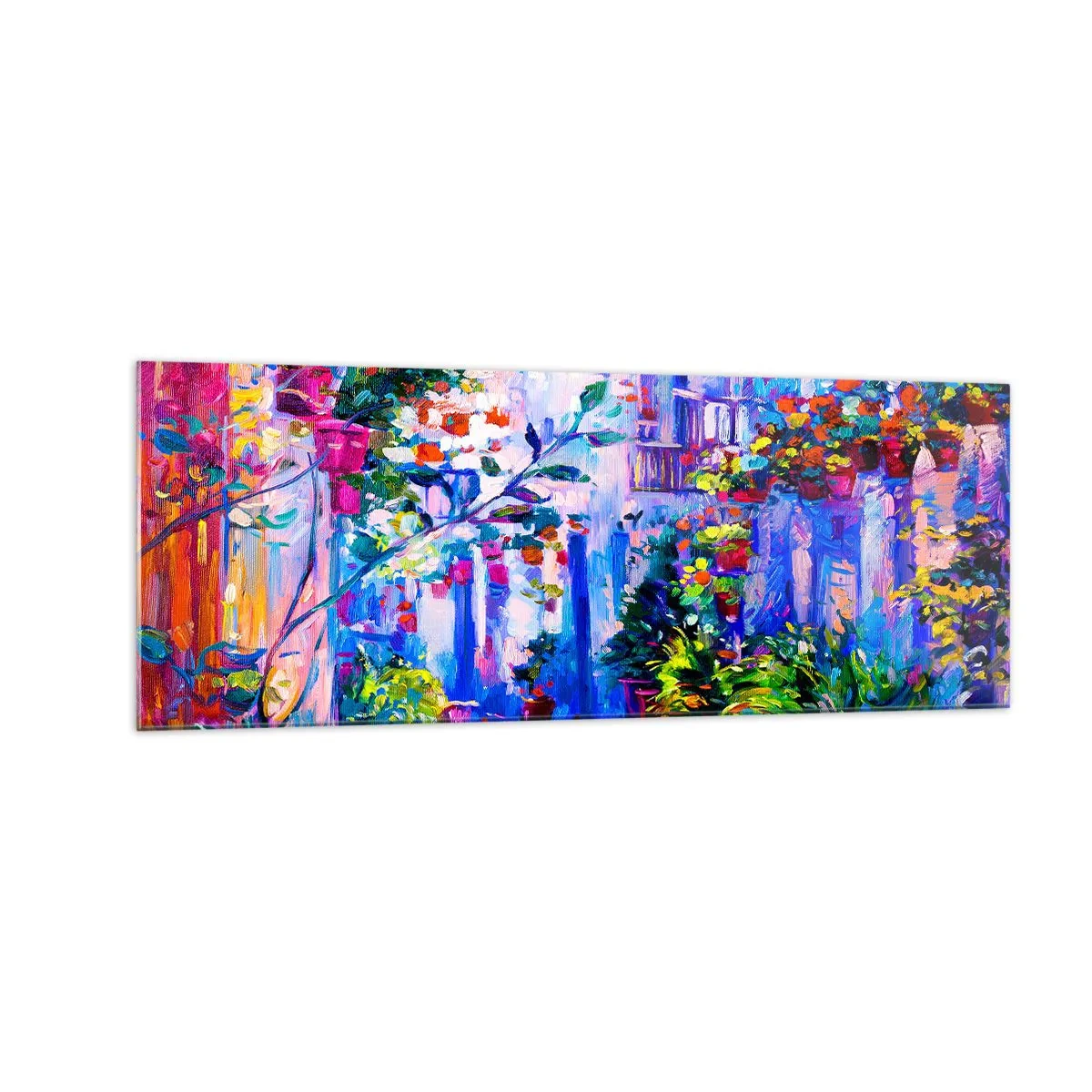 Obraz na skle - Imprese - italská ulička - 140x50 cm