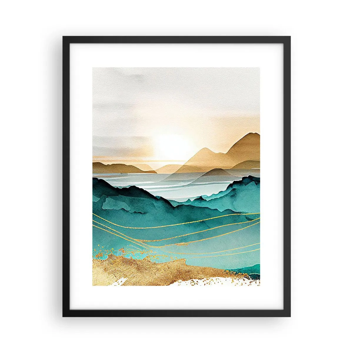 Plakát v černém rámu - Na pokraji abstrakce – krajina - 40x50 cm