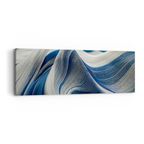Obraz na plátně - Plynulost modré a bílé - 90x30 cm