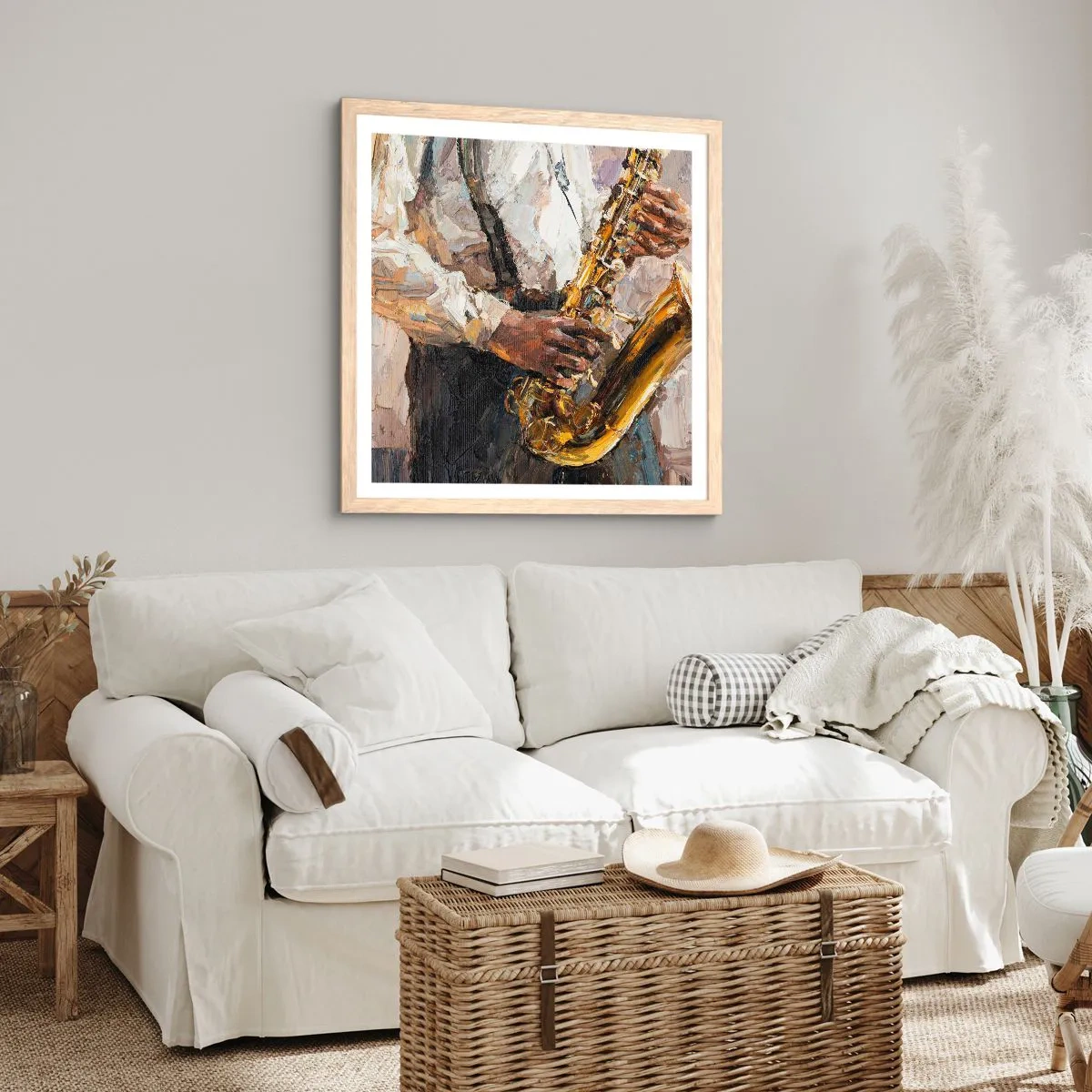 Plakát v rámu světlý dub - Čas na sólovou hru - 50x50 cm