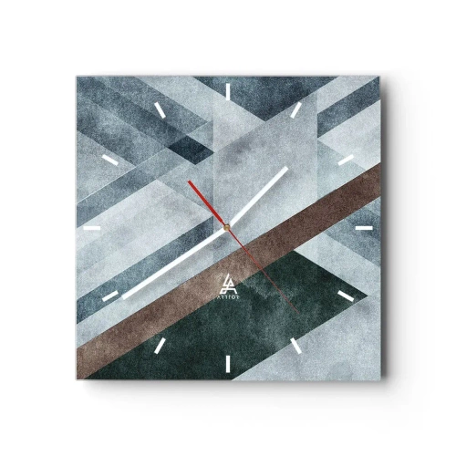 Nástěnné hodiny - Sofistikovaná elegance geometrie - 40x40 cm