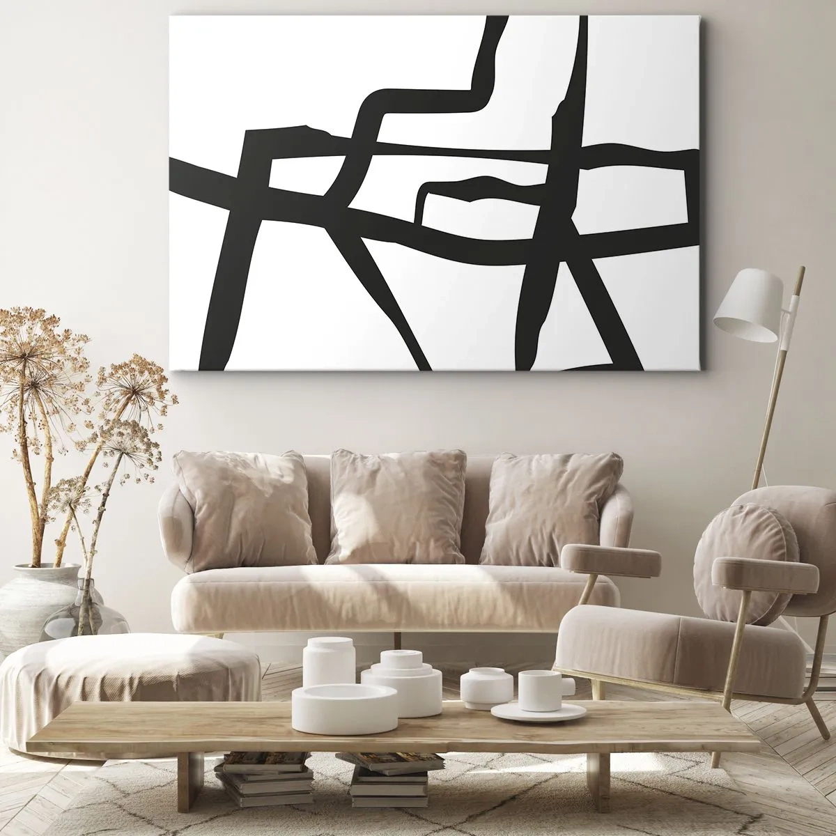 Obraz na plátně - Černobílá konstrukce - 120x80 cm
