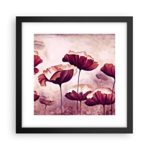 Plakát v černém rámu - Červený a bílý plátek - 30x30 cm