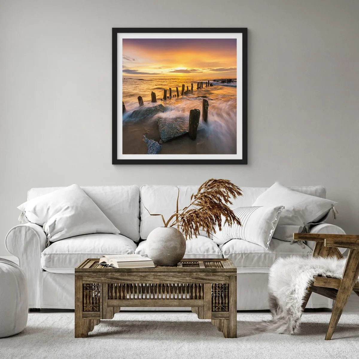 Plakát v černém rámu - Drsná krása Baltského moře - 60x60 cm
