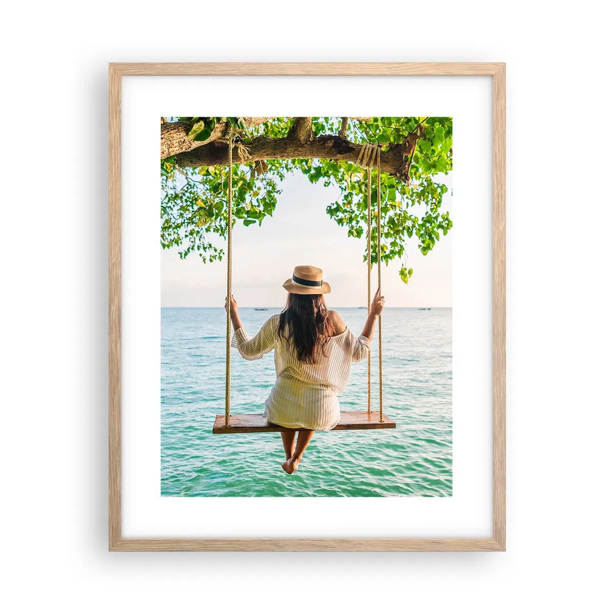 Plakát v rámu světlý dub - Život je krásný - 40x50 cm