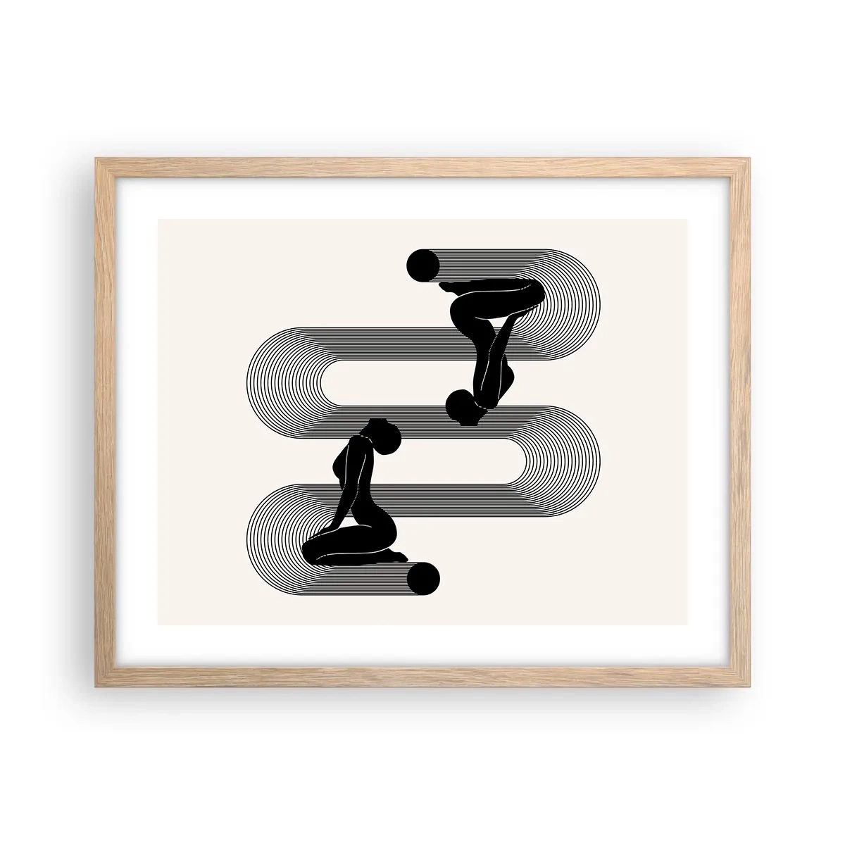 Plakát v rámu světlý dub - Smyslná symetrie - 50x40 cm